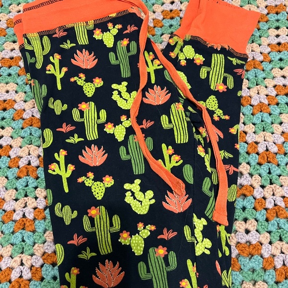 Lazy One Cactus Pajamas - Coral and Black - Picture 4 of 6